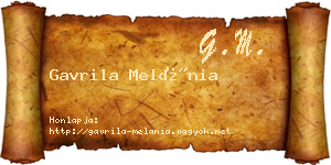 Gavrila Melánia névjegykártya